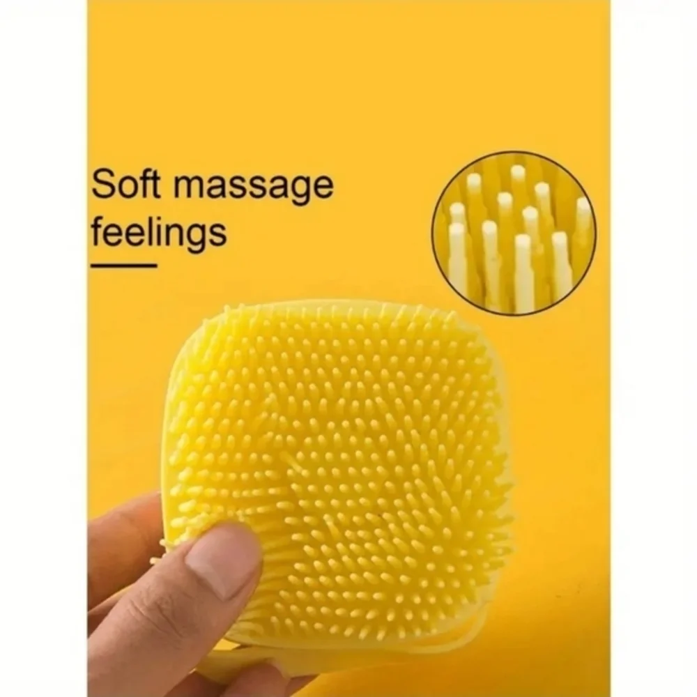 Silcone Pet Bath‎ Massaging Comb Yellow